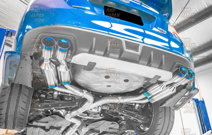 Rowen Premium01TR Exhaust Muffler System Heat Blue Titan Racing Spec Block Logo - WRX STi VAB